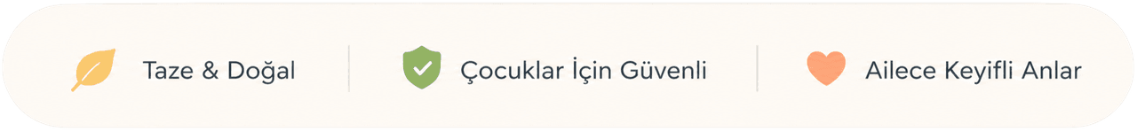 Taze & Doğal · Çocuklar İçin Güvenli · Ailece Keyifli Anlar